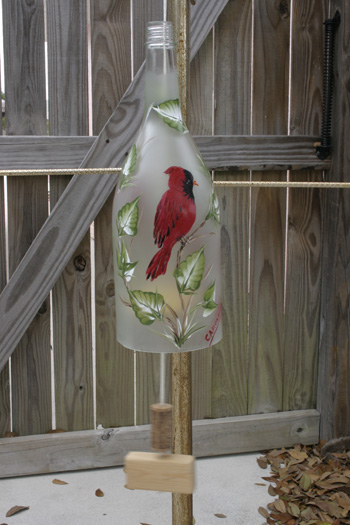 Hand Painted Wind Chime Cardinal