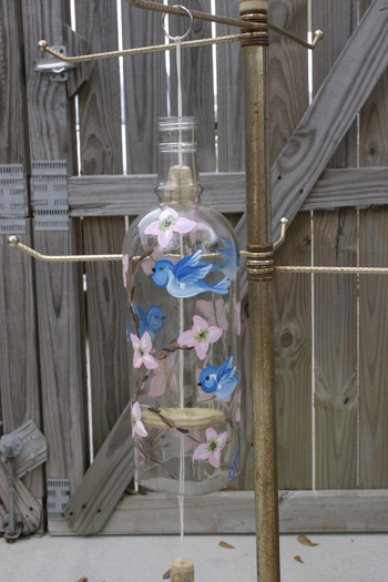 Hand Painted Wind Chime Blue Bird