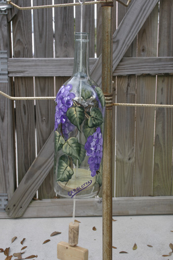 Hand Painte Wind Chime Purple Grapes