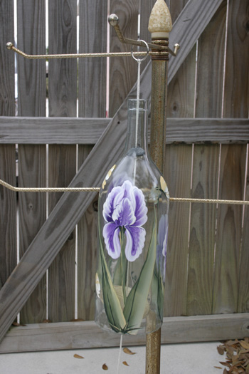 Hand Painted Wind Chime Purple Iris